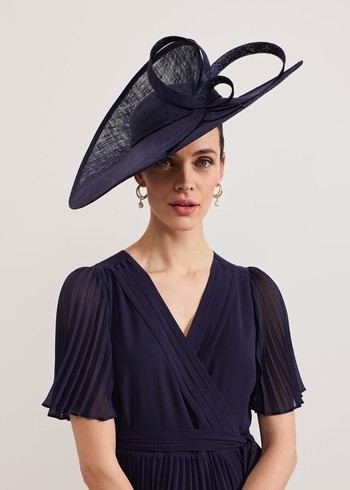 Phase Eight Navy Twist Back Statement Fascinator Hats Navy USA | 9672104-KV